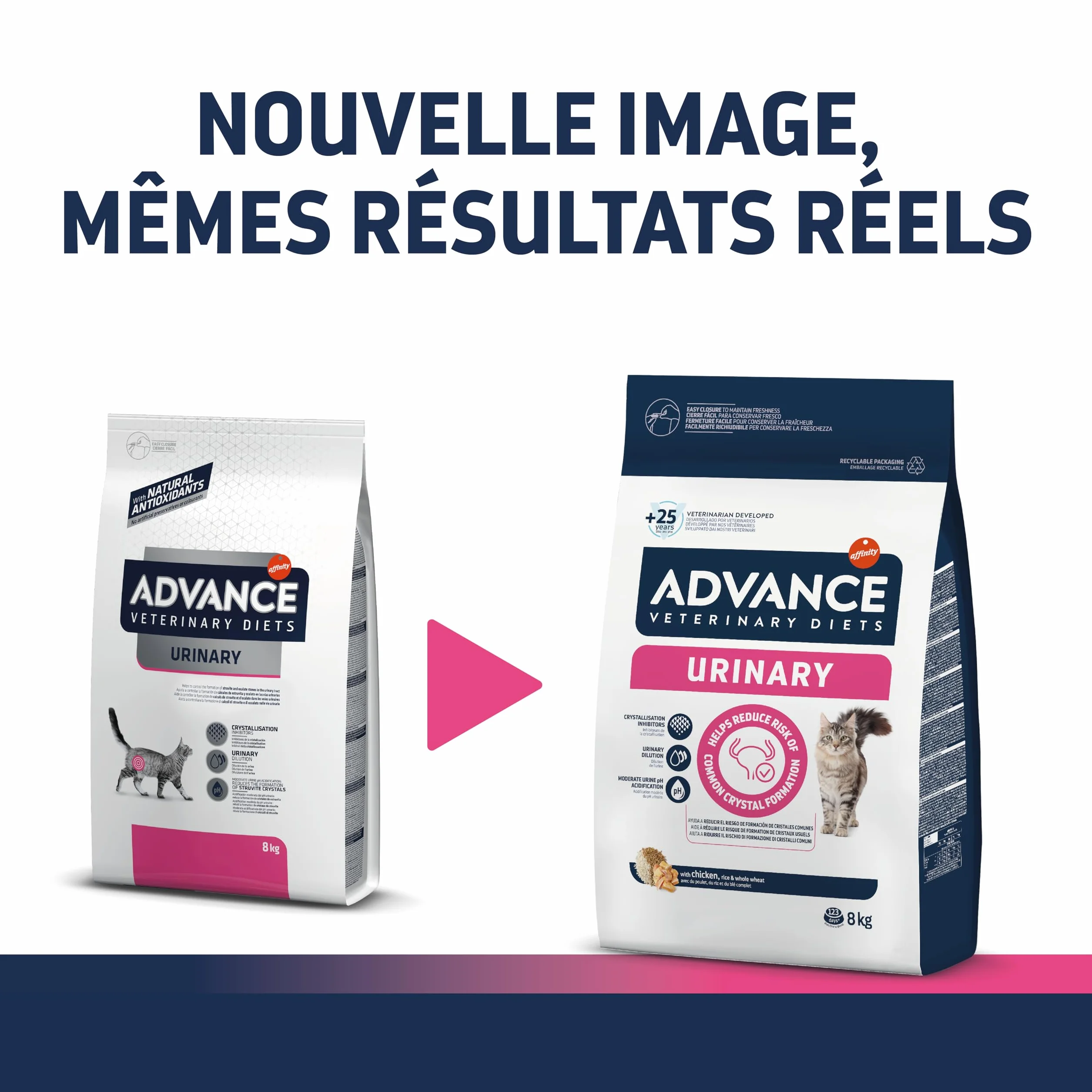 Advance Veterinary Diets Urinary Croquettes pour Chats Protection Appareil Urinaire 8kg