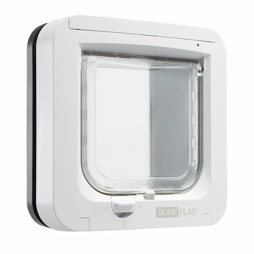 Sure PetCare Chatière à Puce électronique SureFlap Compatible avec médaillon d'identification par radiofréquence et puces électroniques Gris/Blanc