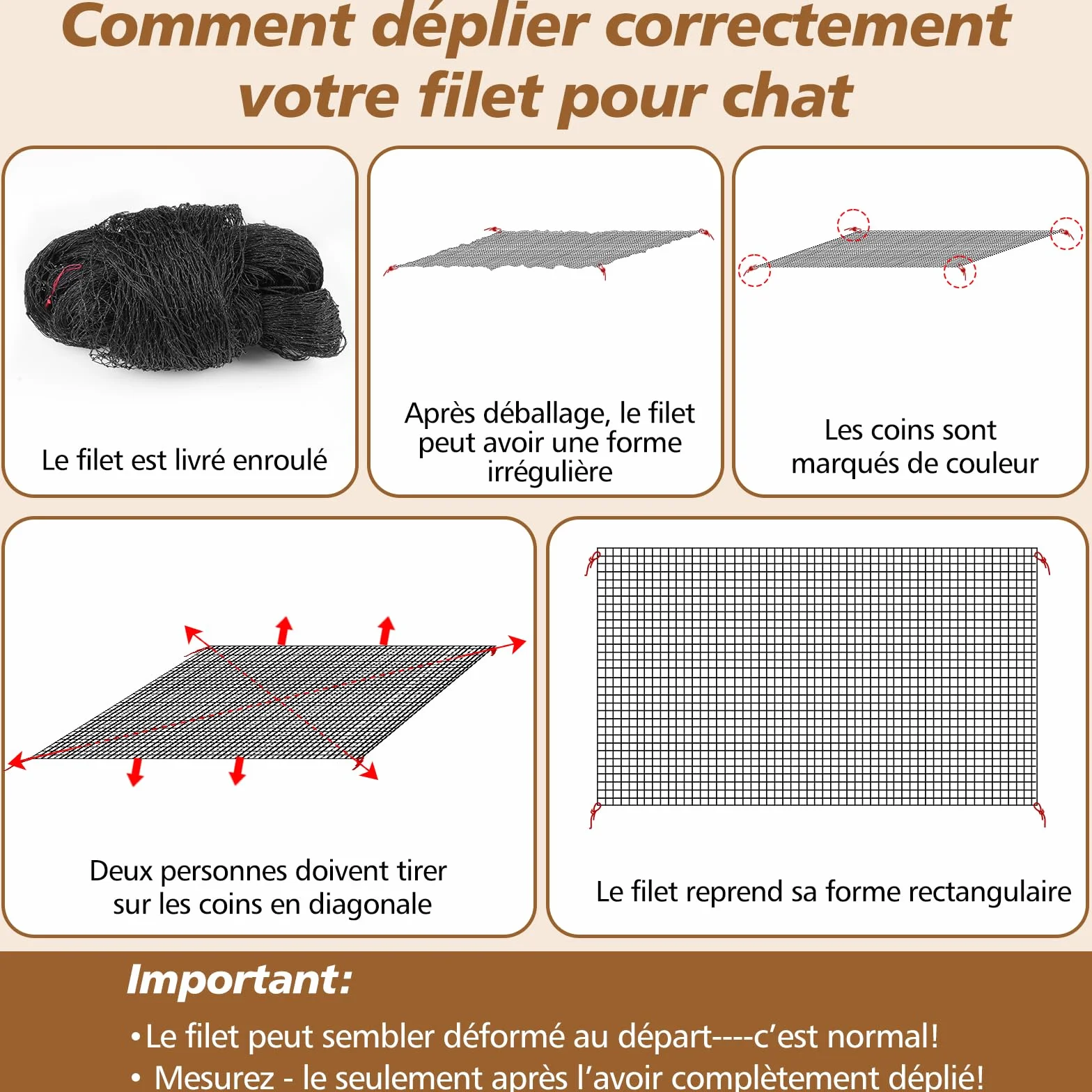 Filet de Balcon sans Percer Renforcé 3x2M Protection Chat avec Crochets Adhésifs Silicone