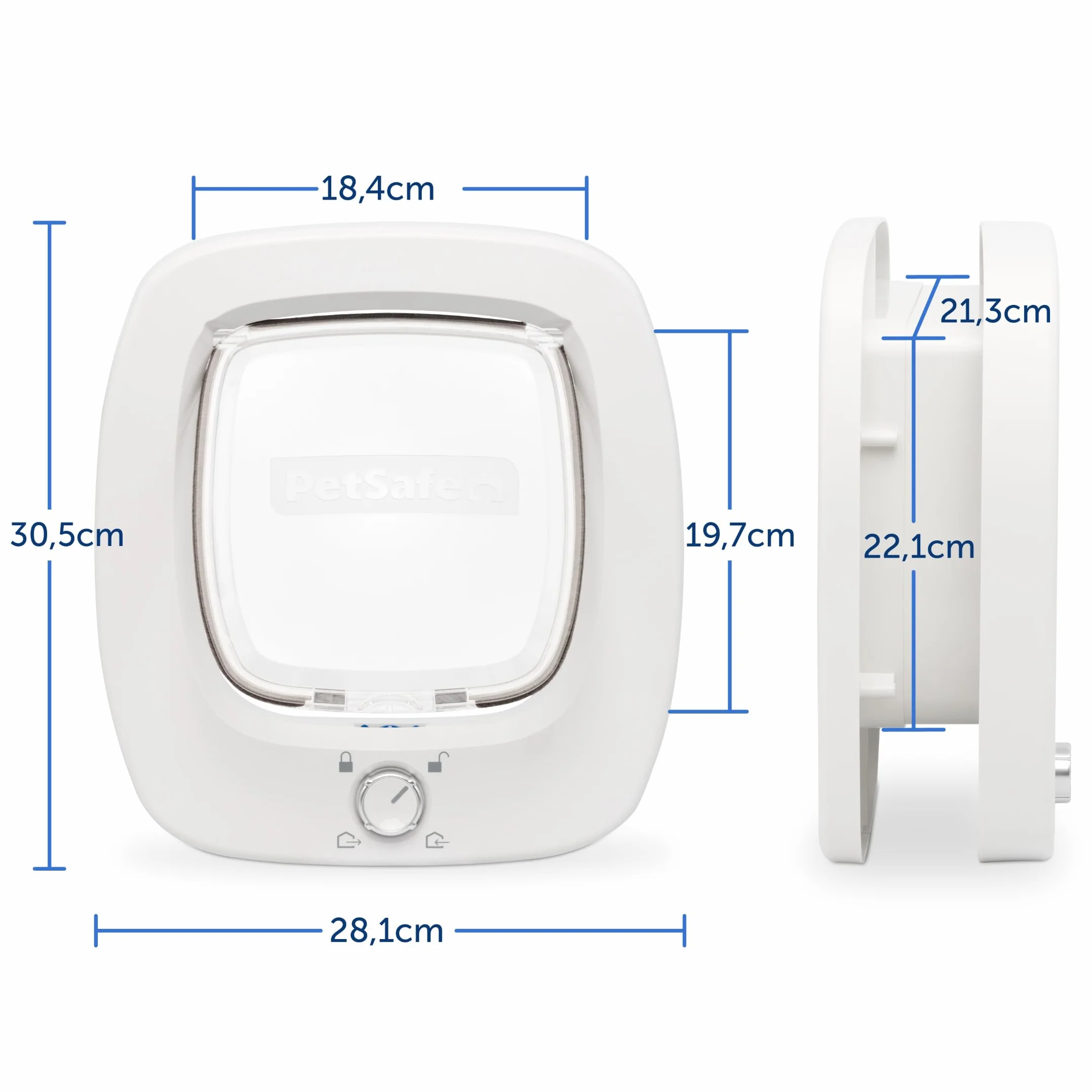 PetSafe Chatière Grande Porte pour Animaux Intérieure et Extérieure 4 Options de Fermeture Volet Douce pour Chats et Petits Chiens