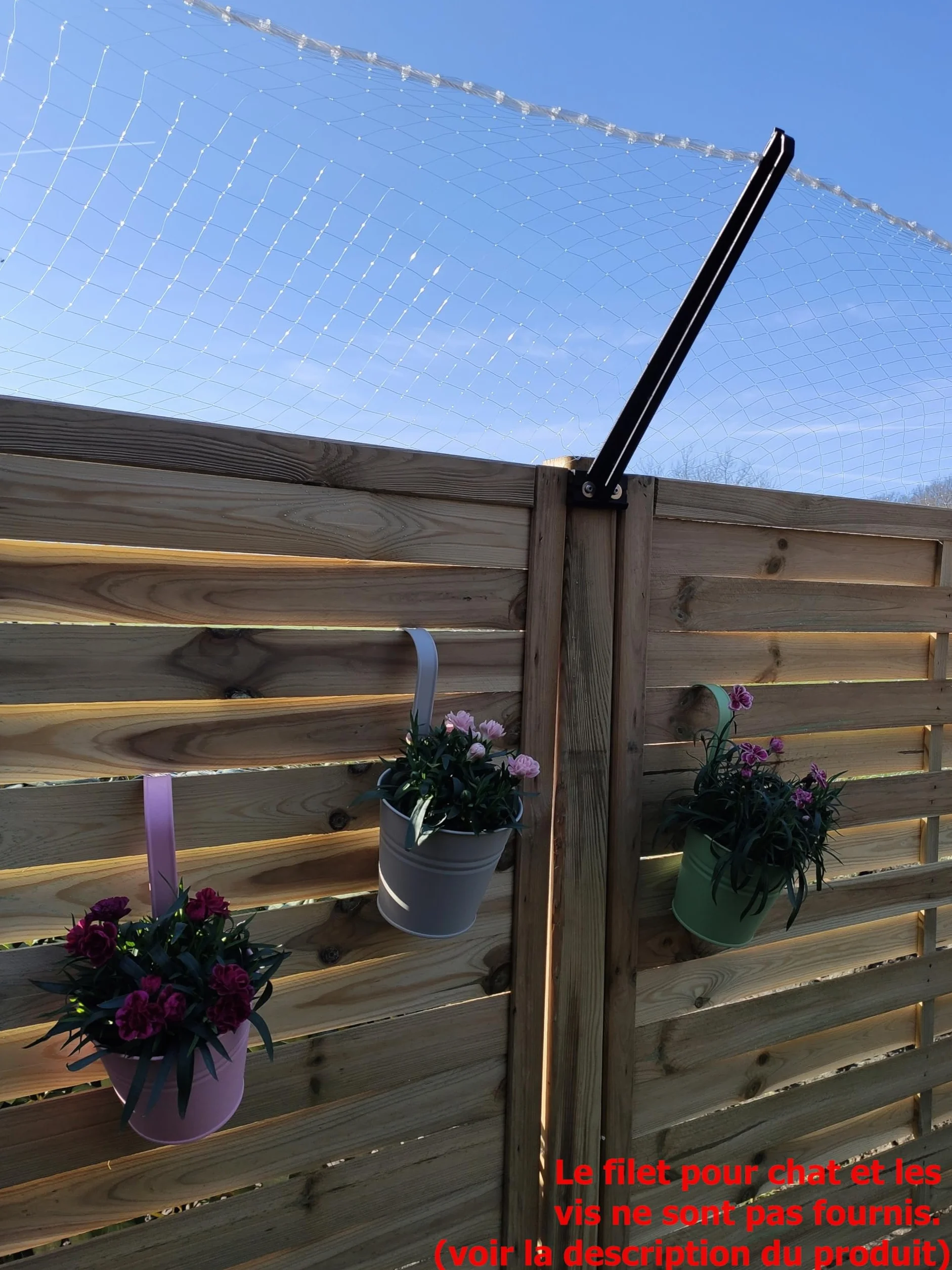 Barrieres chat pour CLÔTURE EN BOIS Isolateur Élévation Stop-chat vissable Palissade Clôture pare-vue filet chat Clôture jardin securité fenetre