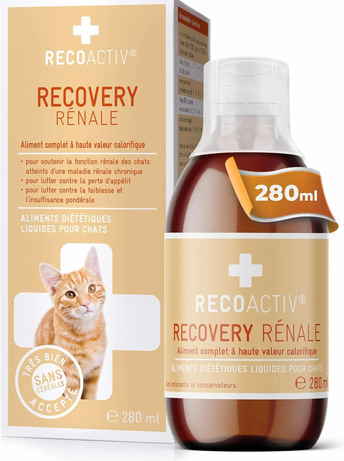 RECOACTIV Recovery Rénale pour Chats, 1 x 280 ML, Alimentation diététique complète