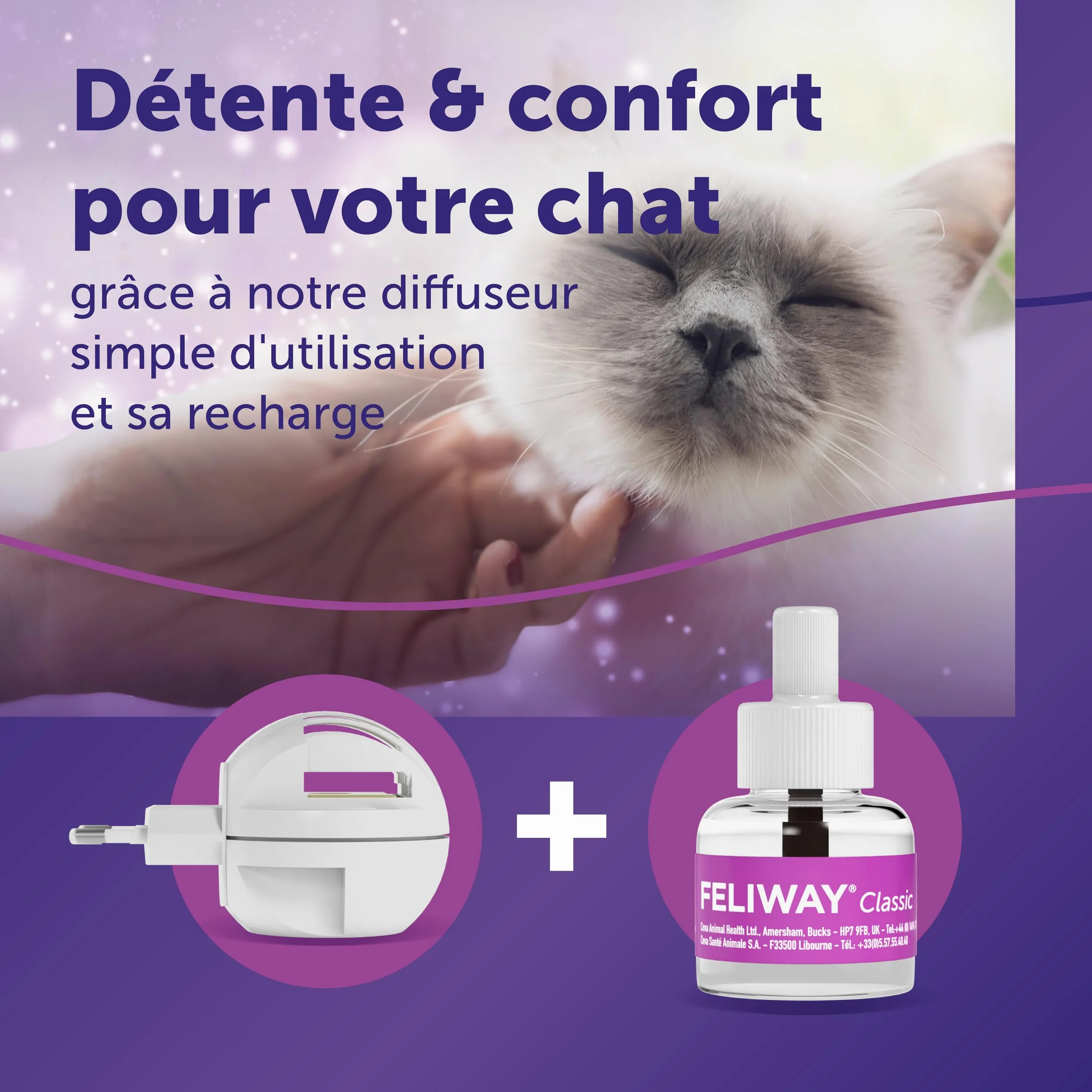 FELIWAY Classic 30 Jours Diffuseur de Phéromones Apaisantes pour Chats + Recharge 48 ml