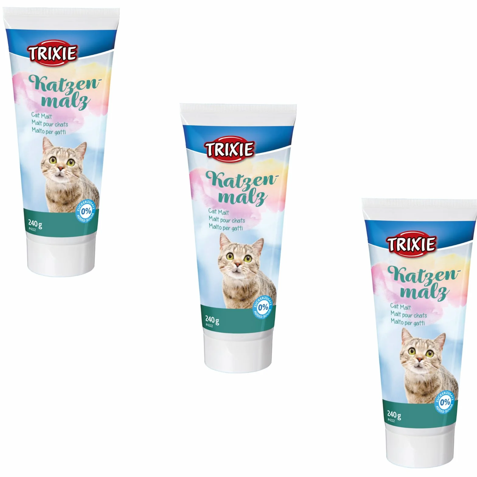 Trixie Malt pour chats Pack de 3 3 x 240 g Complément alimentaire digestion poils avalés tube pratique
