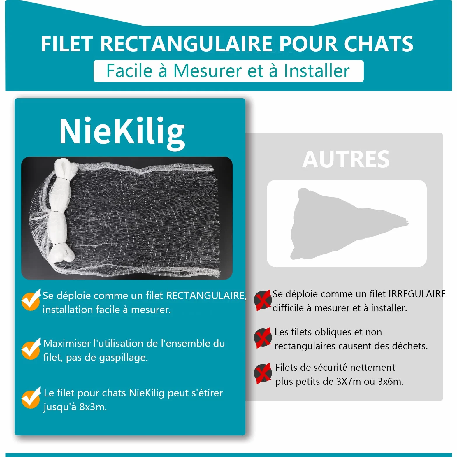Filet de Balcon Protection sans Perçage 8x3m Transparent pour Sécuriser Balcons Terrasses