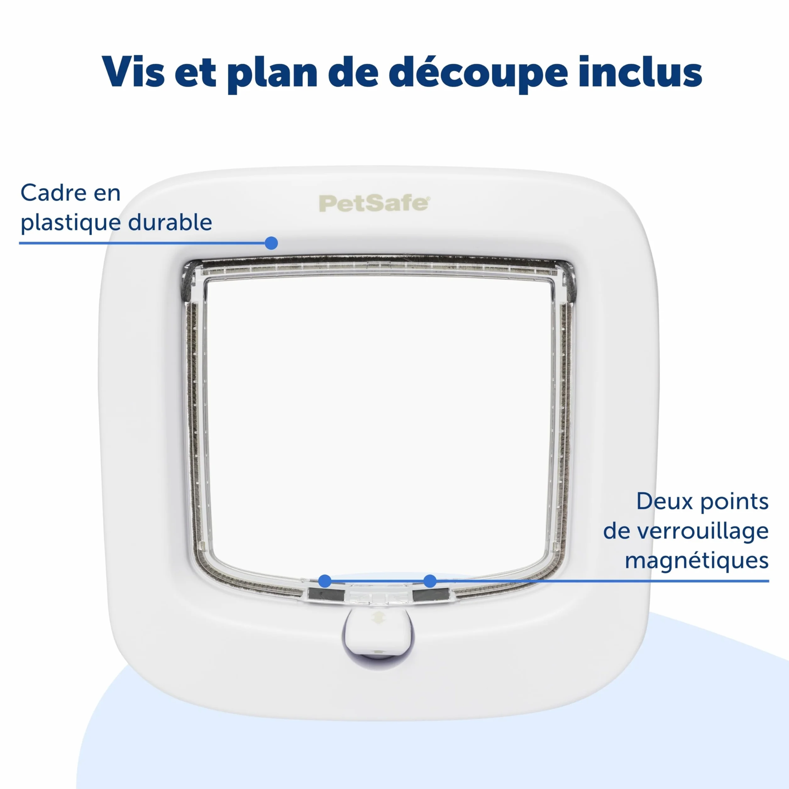 PetSafe Chatière Manuelle 4 Options Fermeture Blanc
