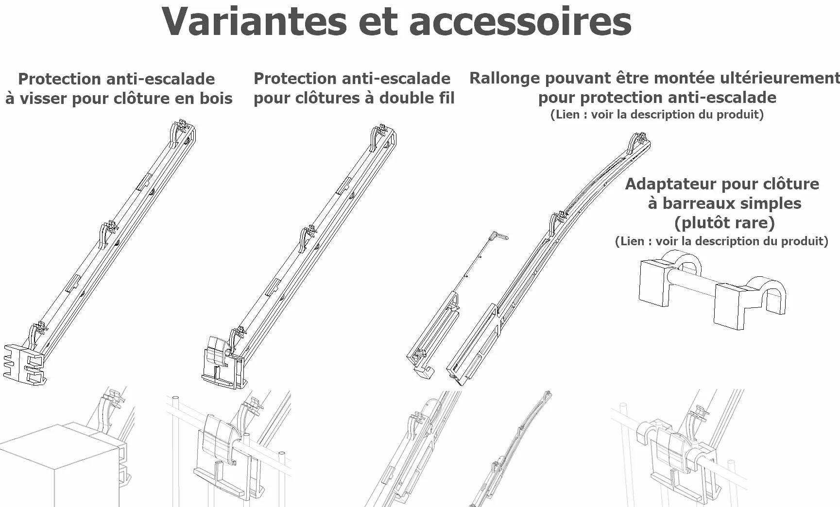 Isolateur pour clôture à double fil Protection contre le franchissement Support filet chat 5x