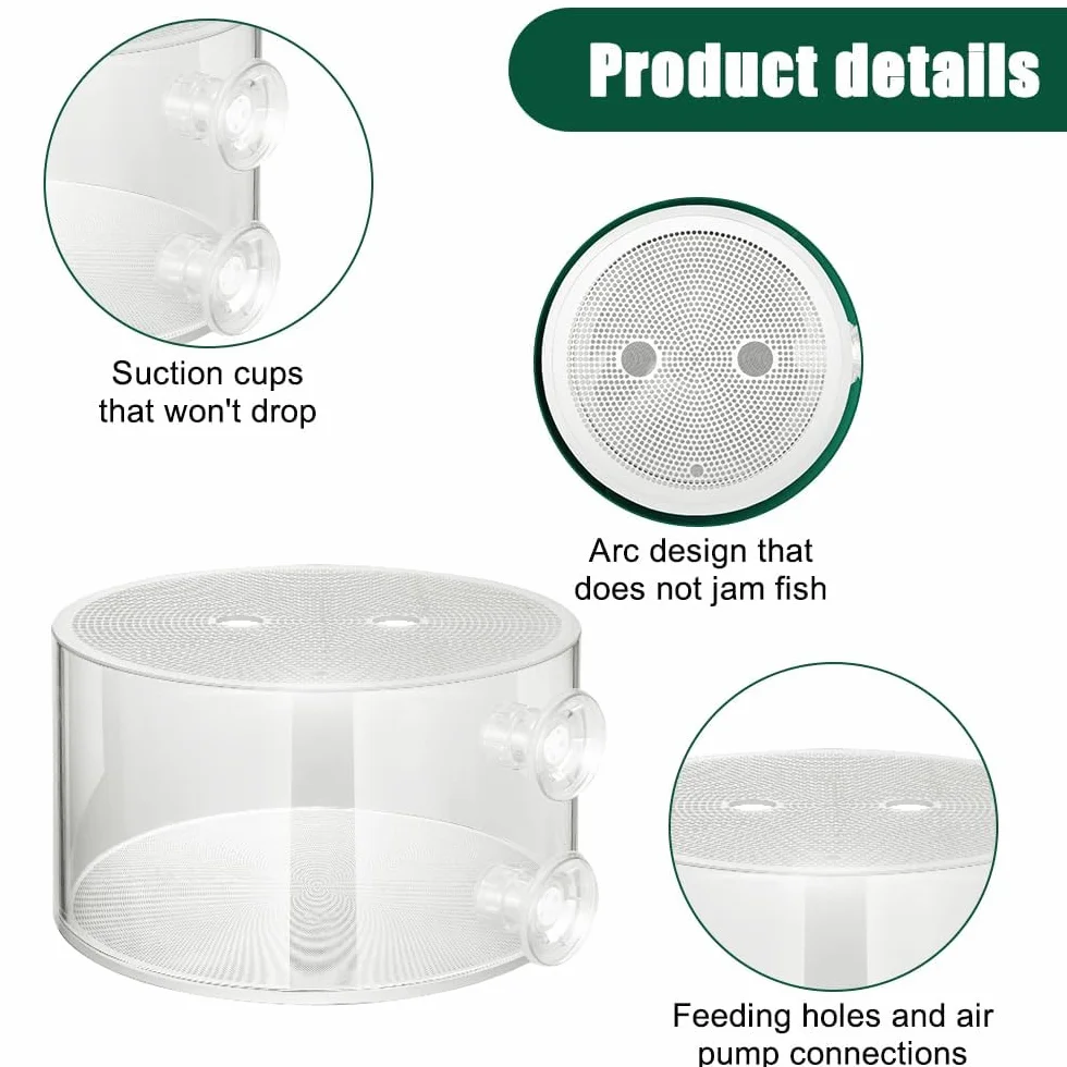 Boîte d'Élevage et d'Isolation en Acrylique pour Poissons - Réservoir avec Ventouses pour Aquarium
