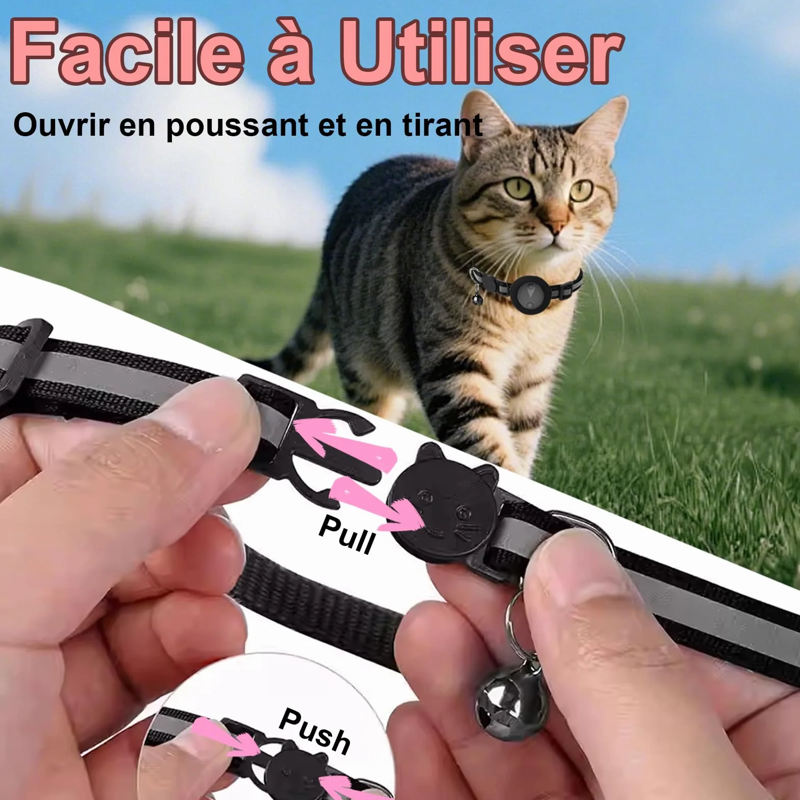 Collier GPS Chien Suivi Temps Réel Étanche IP67 Noir Mat Compatible iOS Android Enregistrement Trajets 7 Jours