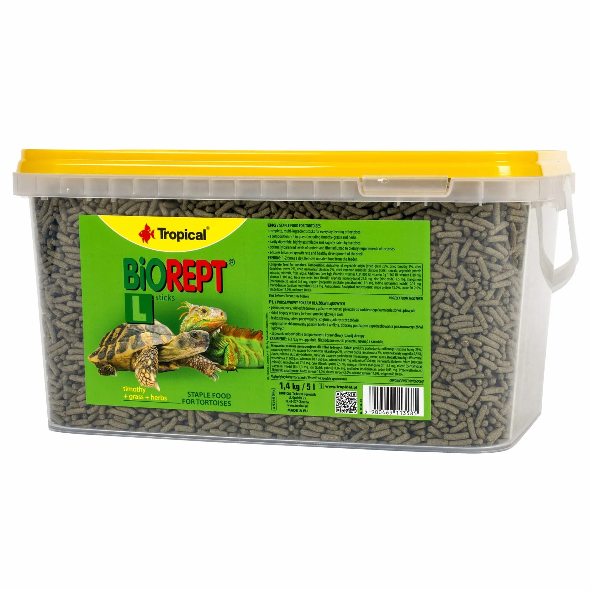 BIOREPT L. 5L 1,4kg Aliment Principal pour Tortues terrestres