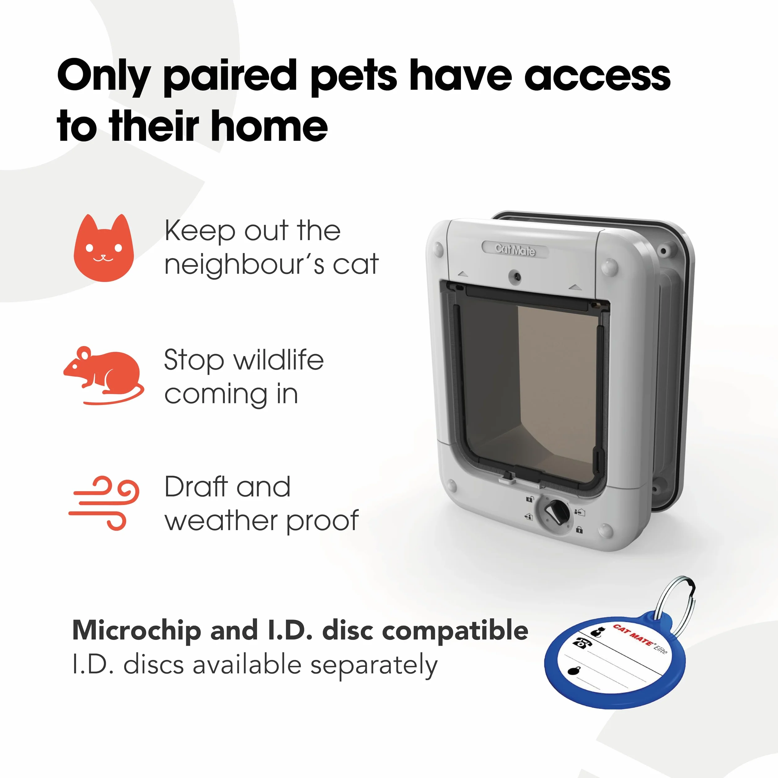 Cat Mate Chatière à Micro Puce pour Chat Blanc